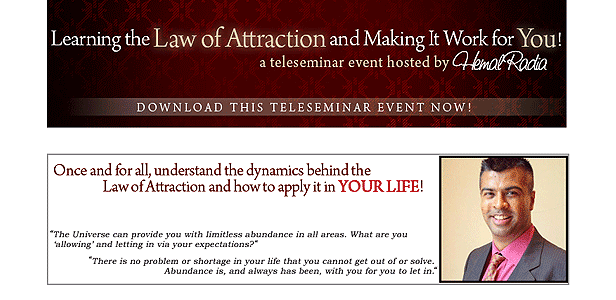 Hemal Radia: Learning the Law of Attraction Teleseminar Page