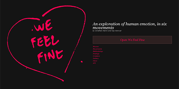 "We Feel Fine" Home Page